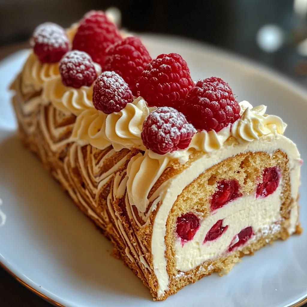 Bûche au Mascarpone et à la Framboise