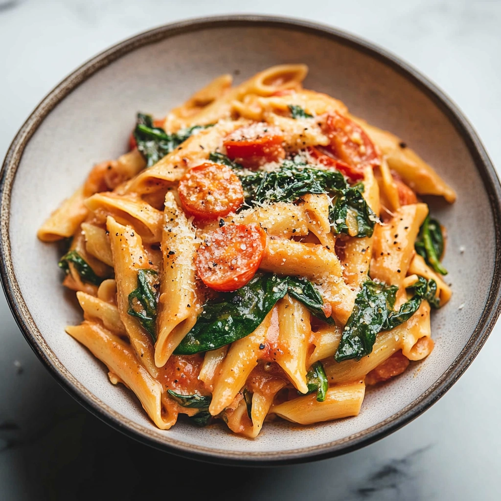 Creamy Tomato and Spinach Pasta