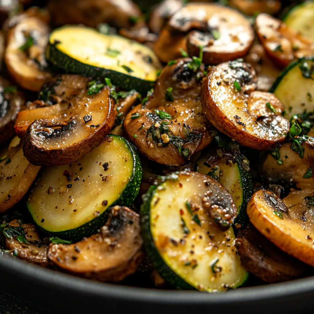 Low Carb Stir Fry Zucchini with Mushrooms and Onions