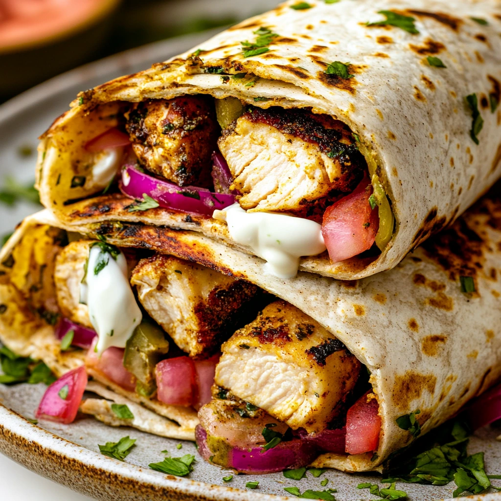Authentic Chicken Shawarma Wrap