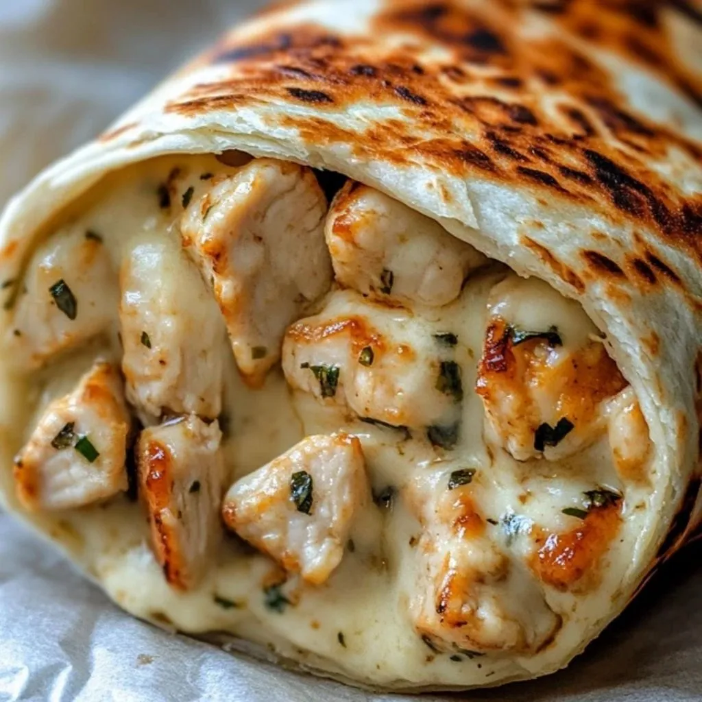 Cheesy Garlic Chicken Wraps