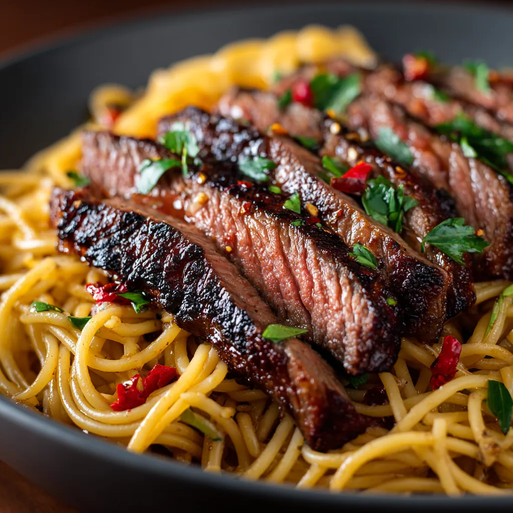 Garlic Butter Steak Lightning Noodles