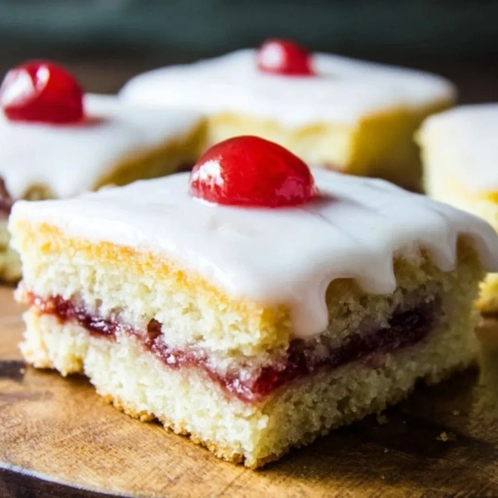 Iced Cherry Bakewell Traybake Cake – A Classic Tea Time Treat