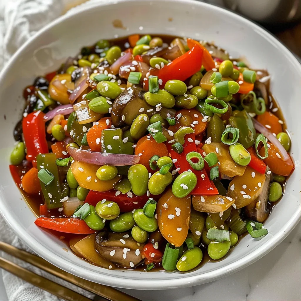 Quick Vegetable Edamame Stir-Fry in Just 15 Minutes - Recipe Image