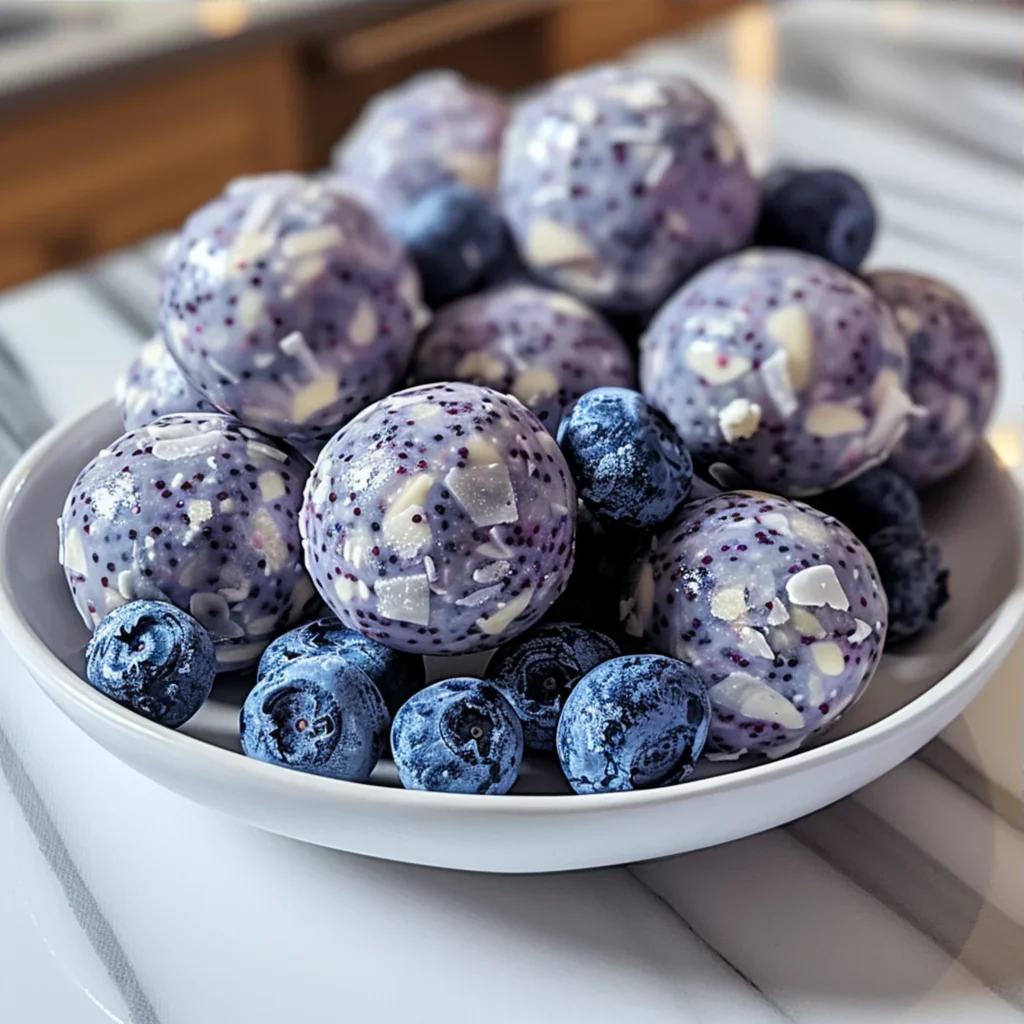 Blueberry Cheesecake Protein Balls: Easy No-Bake Snack Recipe - Recipe Image