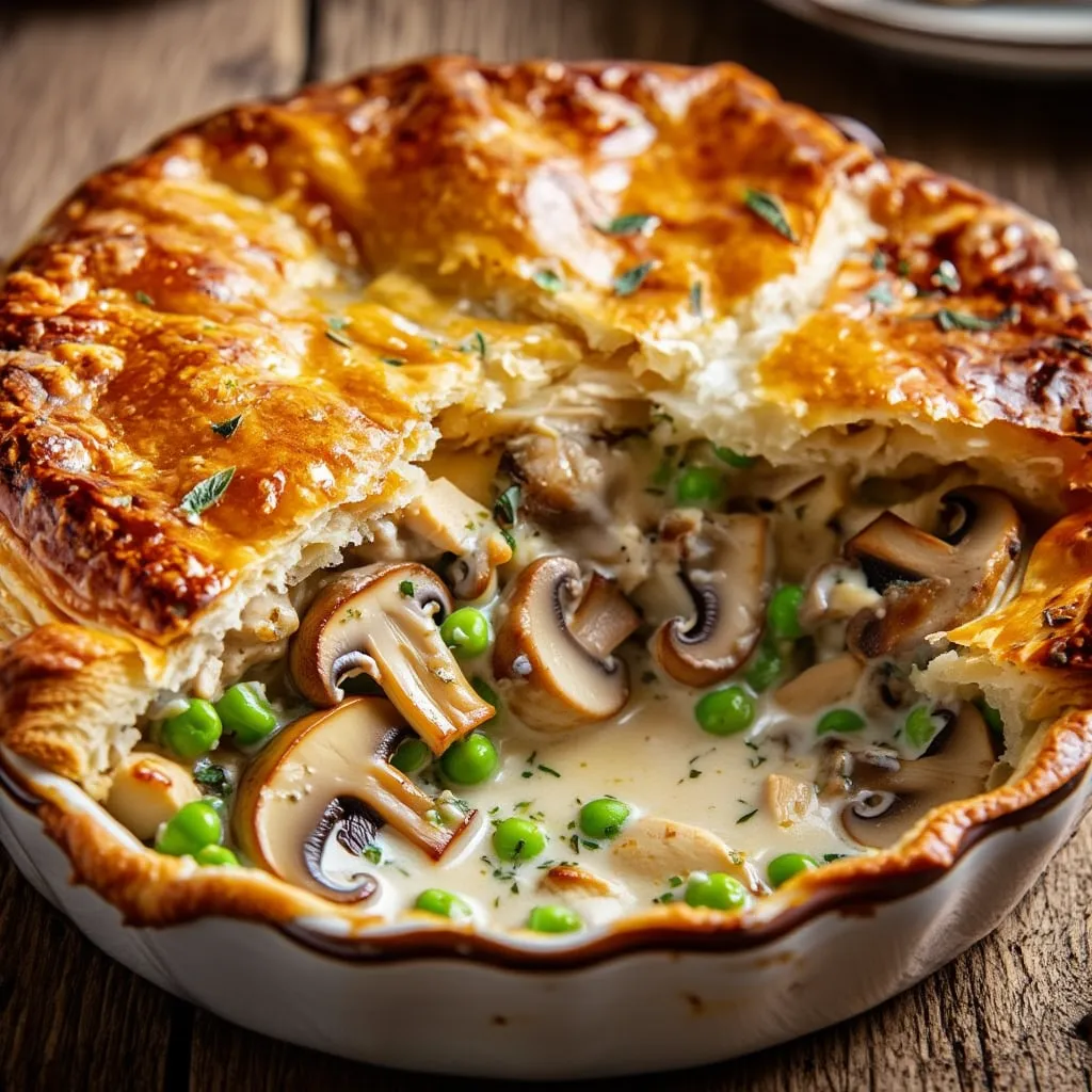 creamy chicken mushroom pot pie