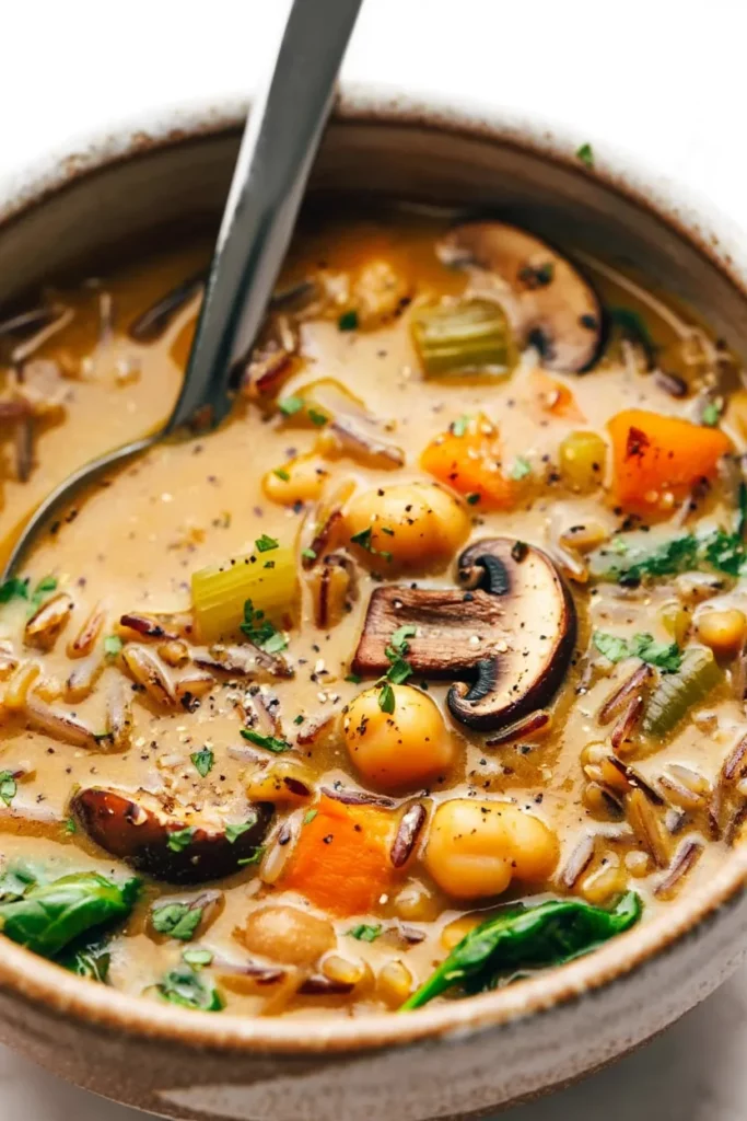 pumpkin wild rice soup vegan