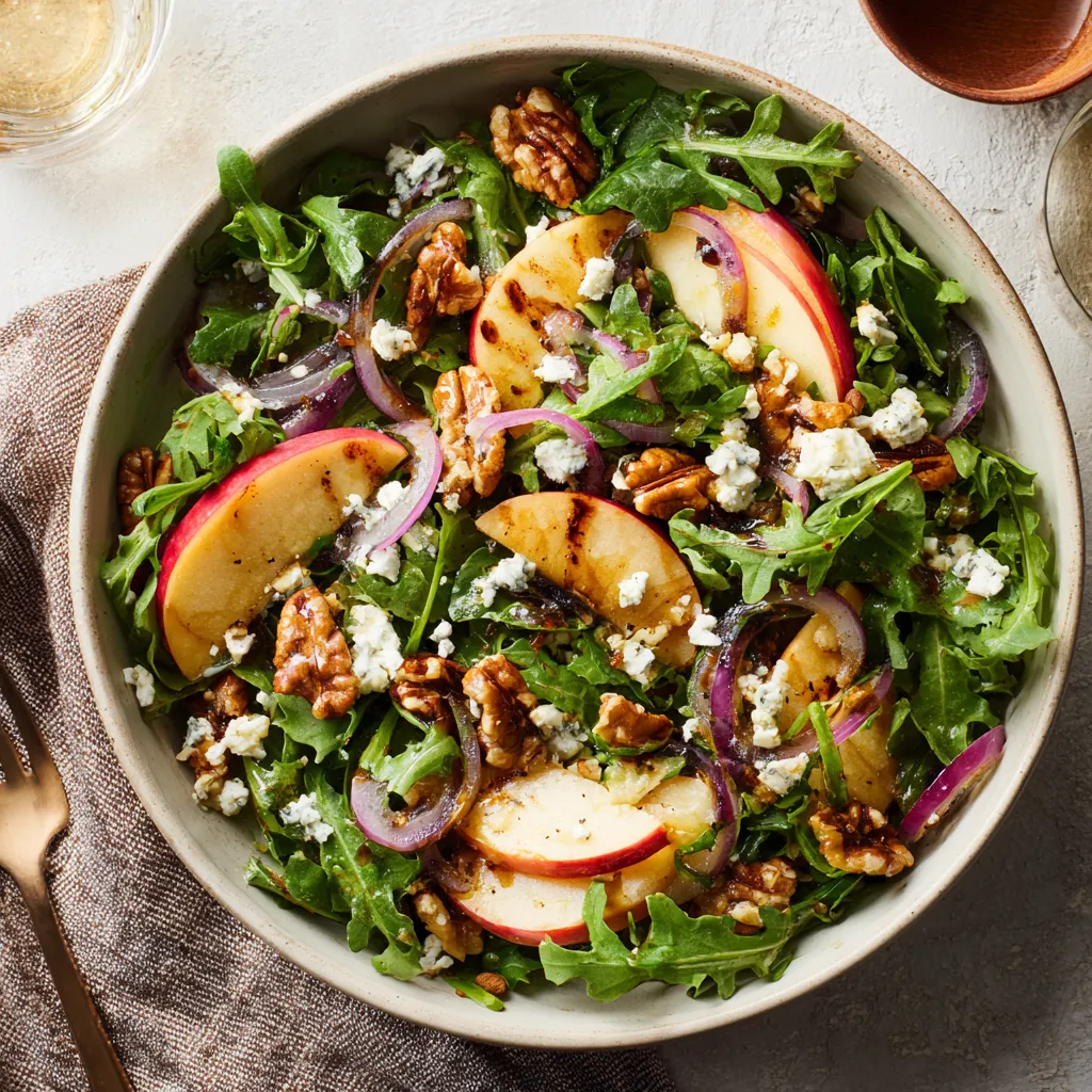 Fresh Apple Arugula Salad with Maple Pecans – Sweet, Crunchy & Irresistible