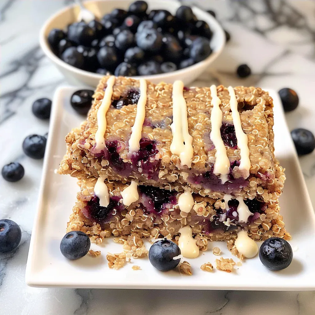 Lemon Blueberry Quinoa Breakfast Bars for Meal Prep - Recipe Image