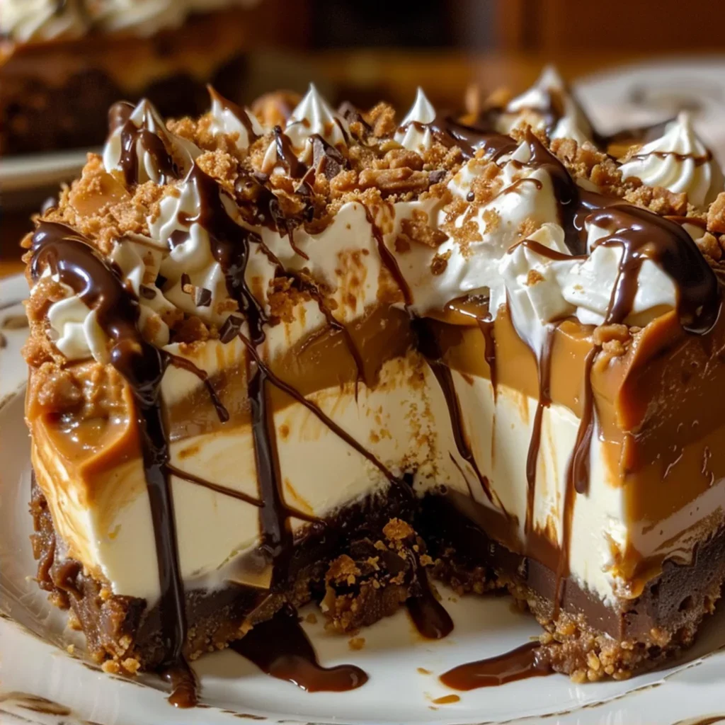 Coffee Cheesecake with Caramel Chocolate Swirl