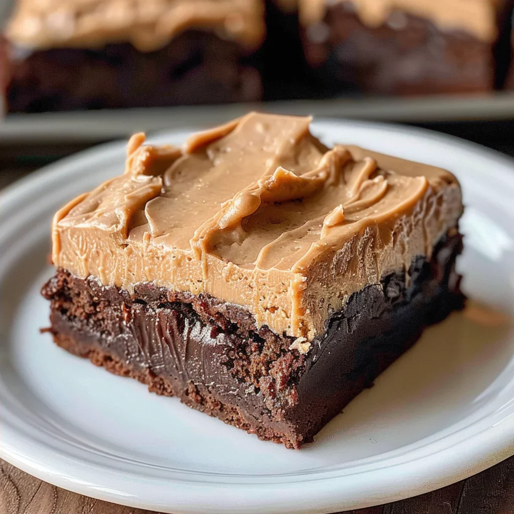 Coffee Brownies with Brownie Frosting a Frosted Coffee Treat