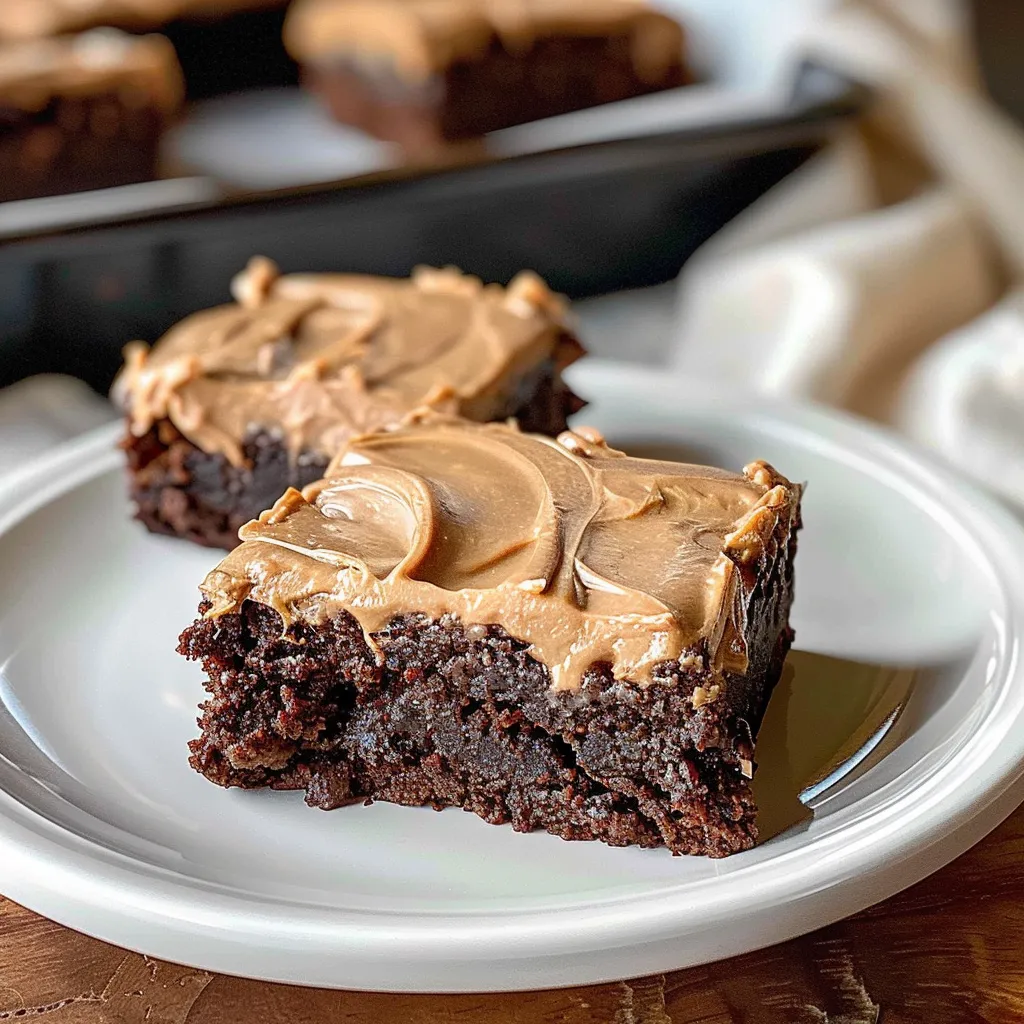 Coffee Brownies with Brownie Frosting a Frosted Coffee Treat