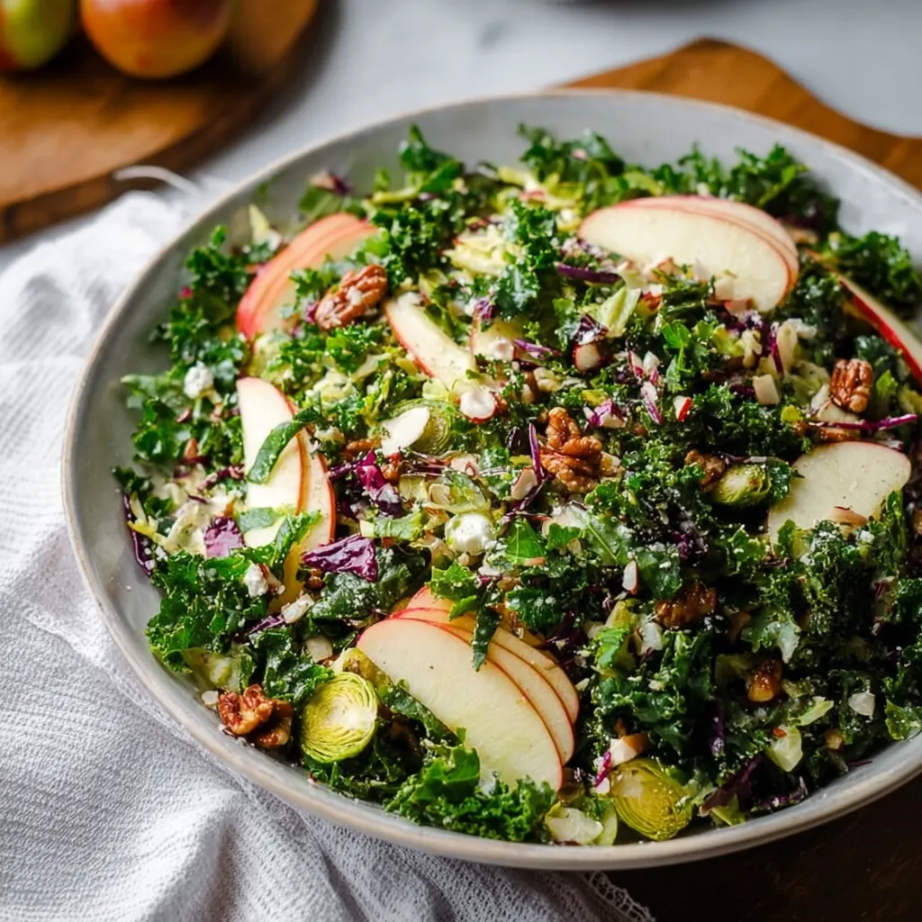 Kale Brussels Sprouts Apple Salad