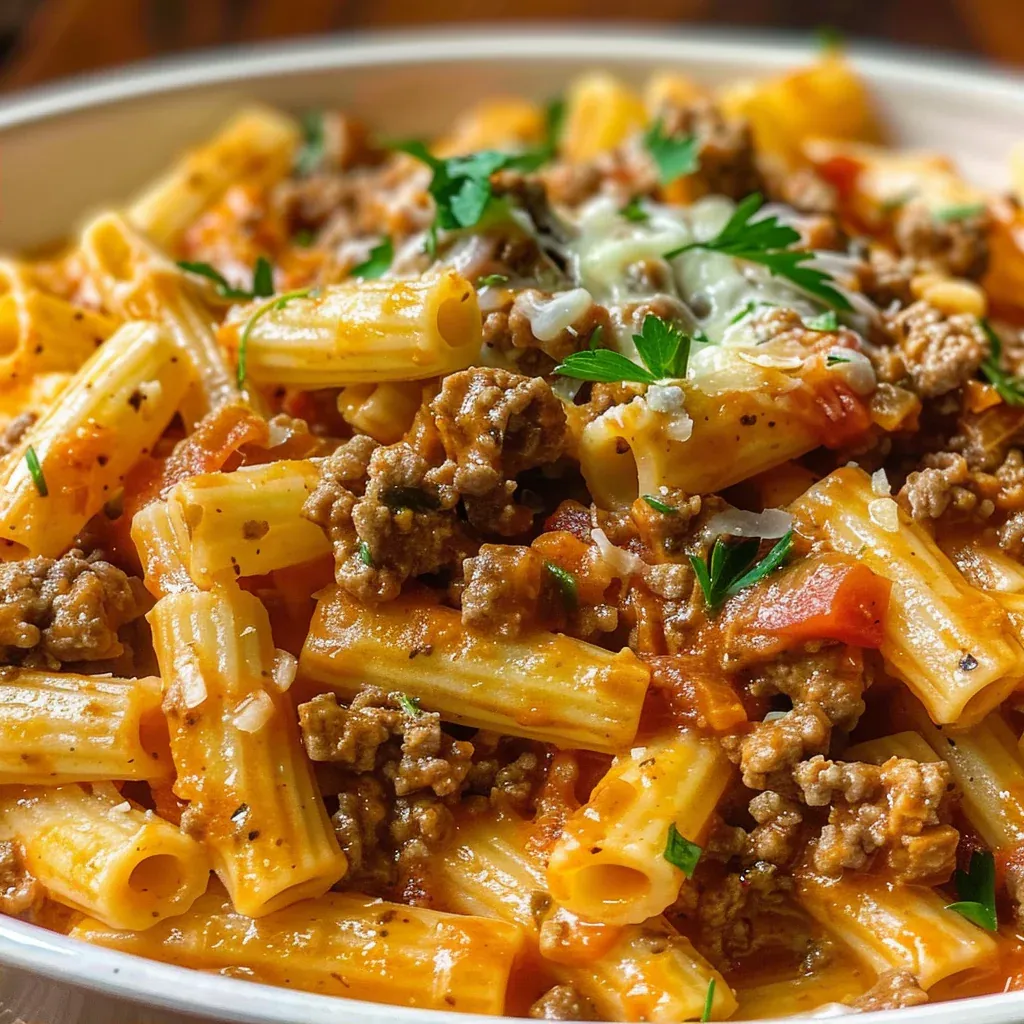 Creamy High Protein Beef Pasta for Easy Weeknight Dinners - Recipe Image