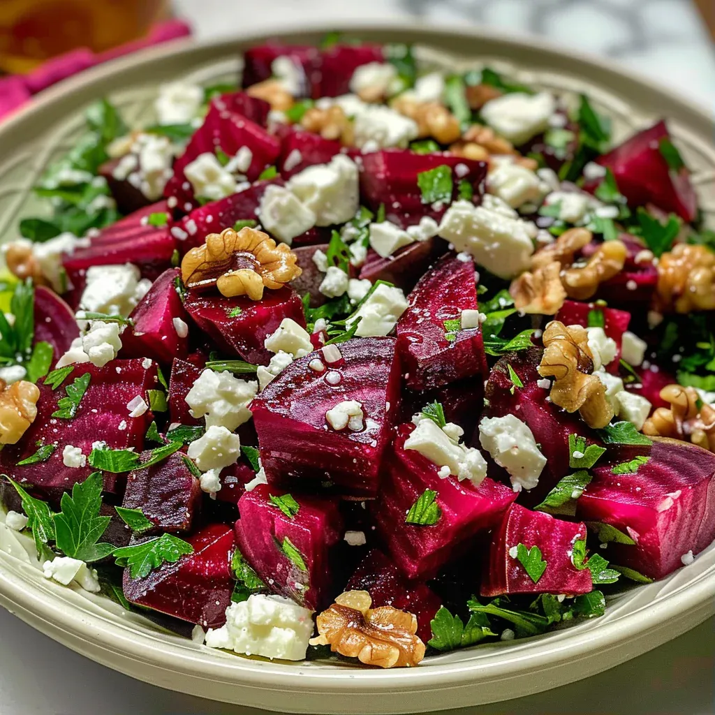 Easiest Beet Salad with Feta & Walnuts - Recipe Image