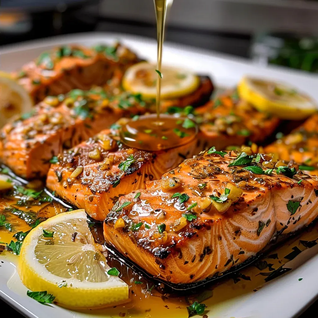 Honey Garlic Butter Baked Salmon