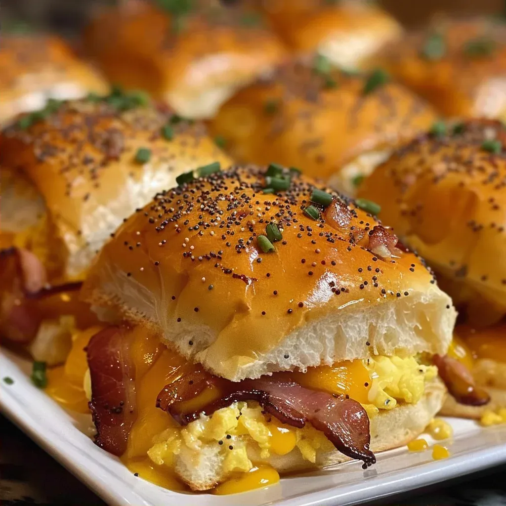 Crack Breakfast Sliders That Are Loaded With Bacon, Egg And Cheese - Recipe Image