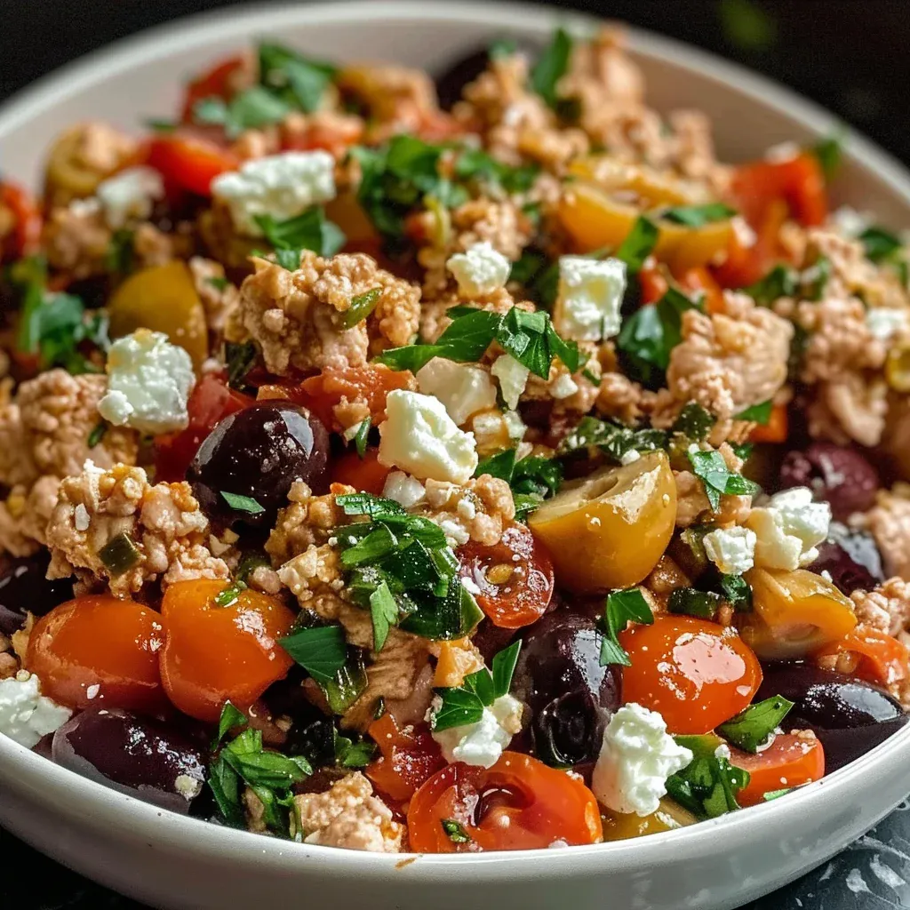 Mediterranean Ground Chicken Skillet for Quick Weeknight Dinners - Recipe Image