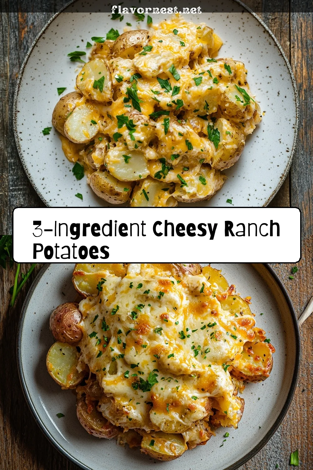 3-ingredient cheesy ranch potatoes pin