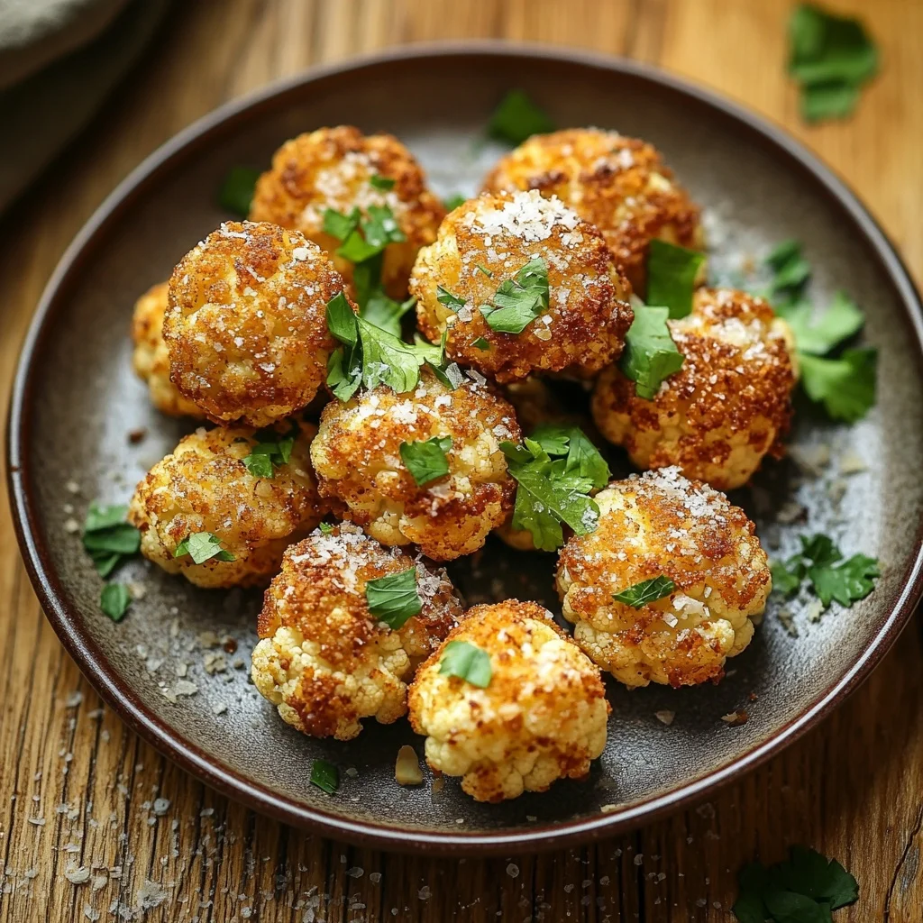 air fryer crispy cauliflower bites serving suggestion