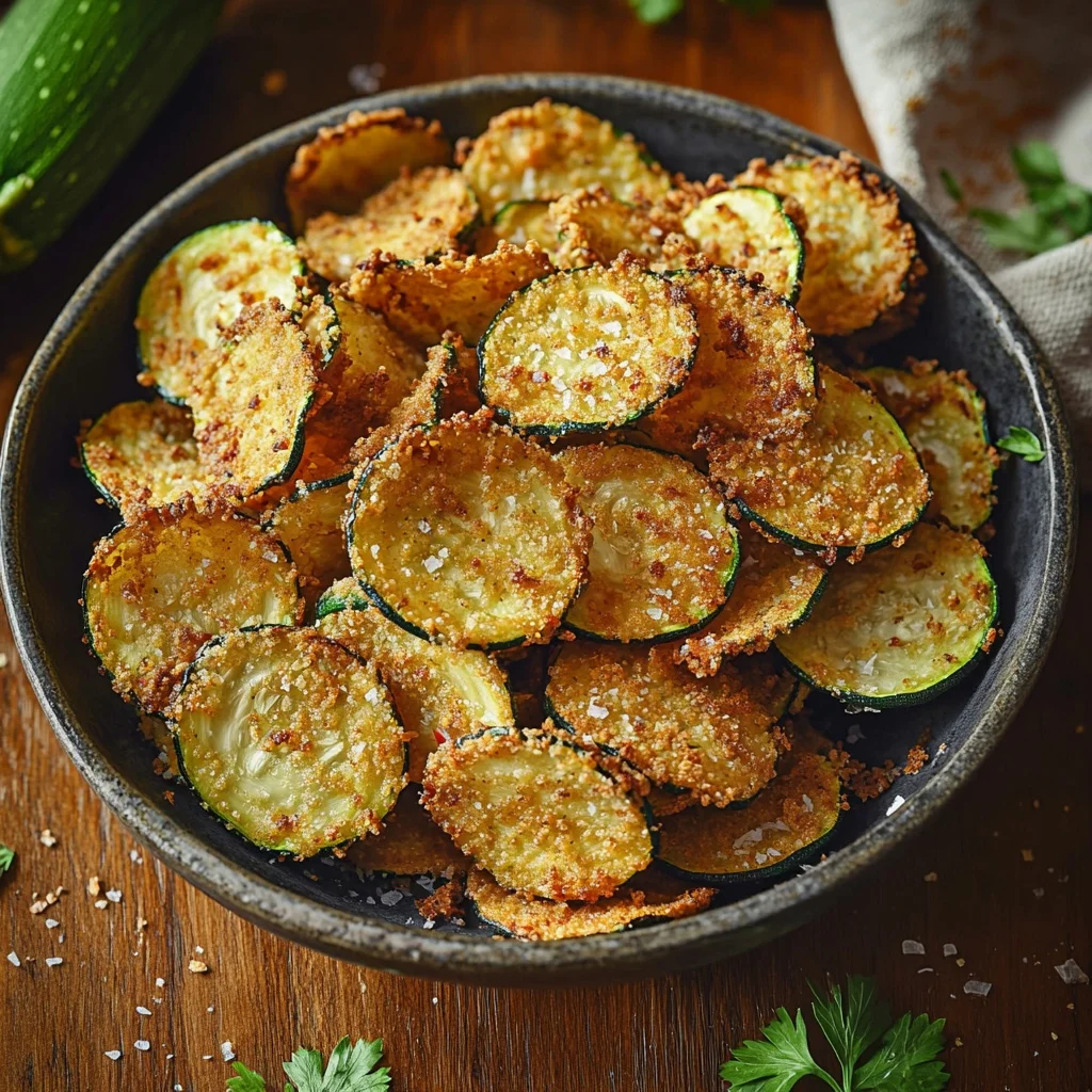 air fryer crispy zucchini chips serving suggestion