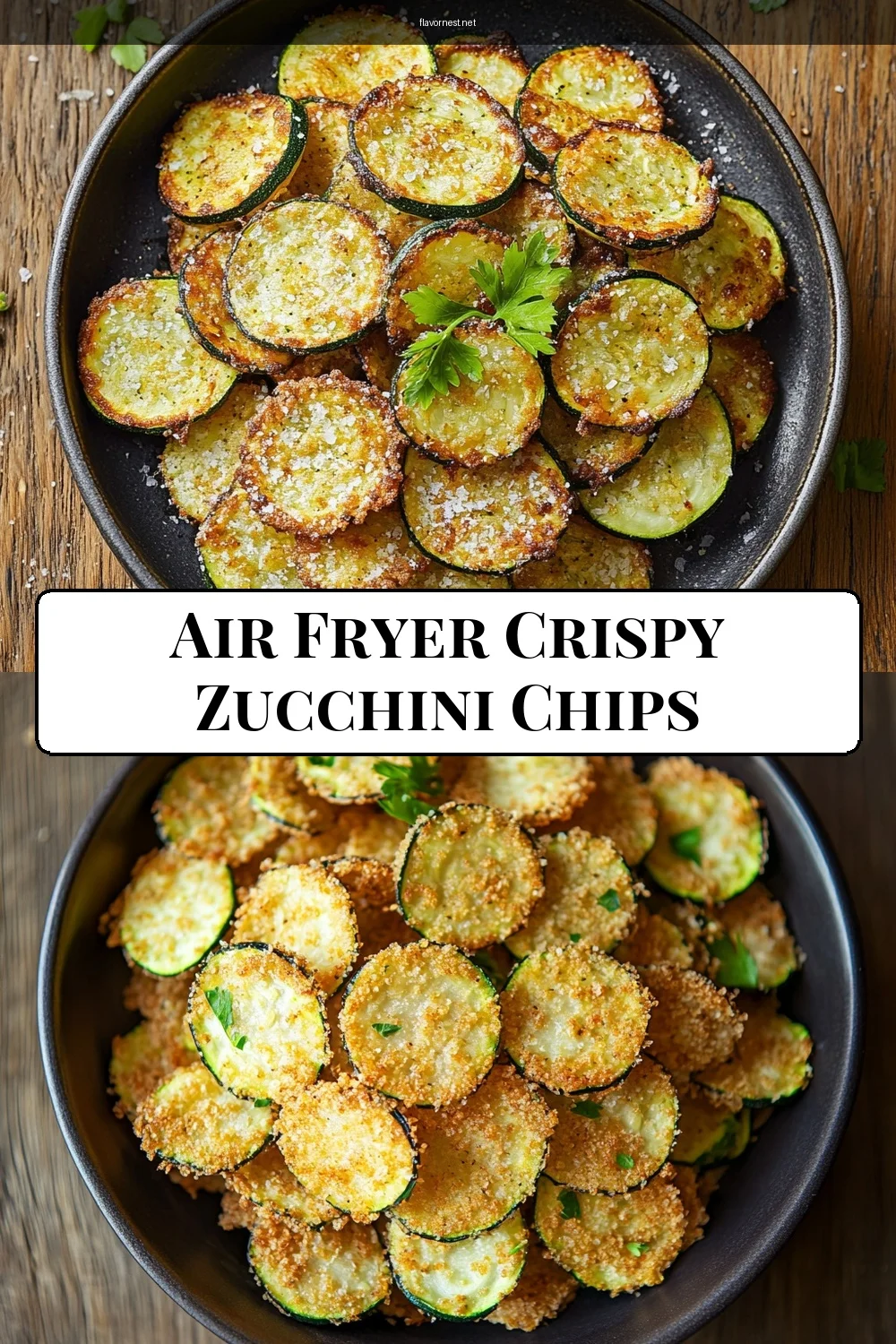 air fryer crispy zucchini chips pin