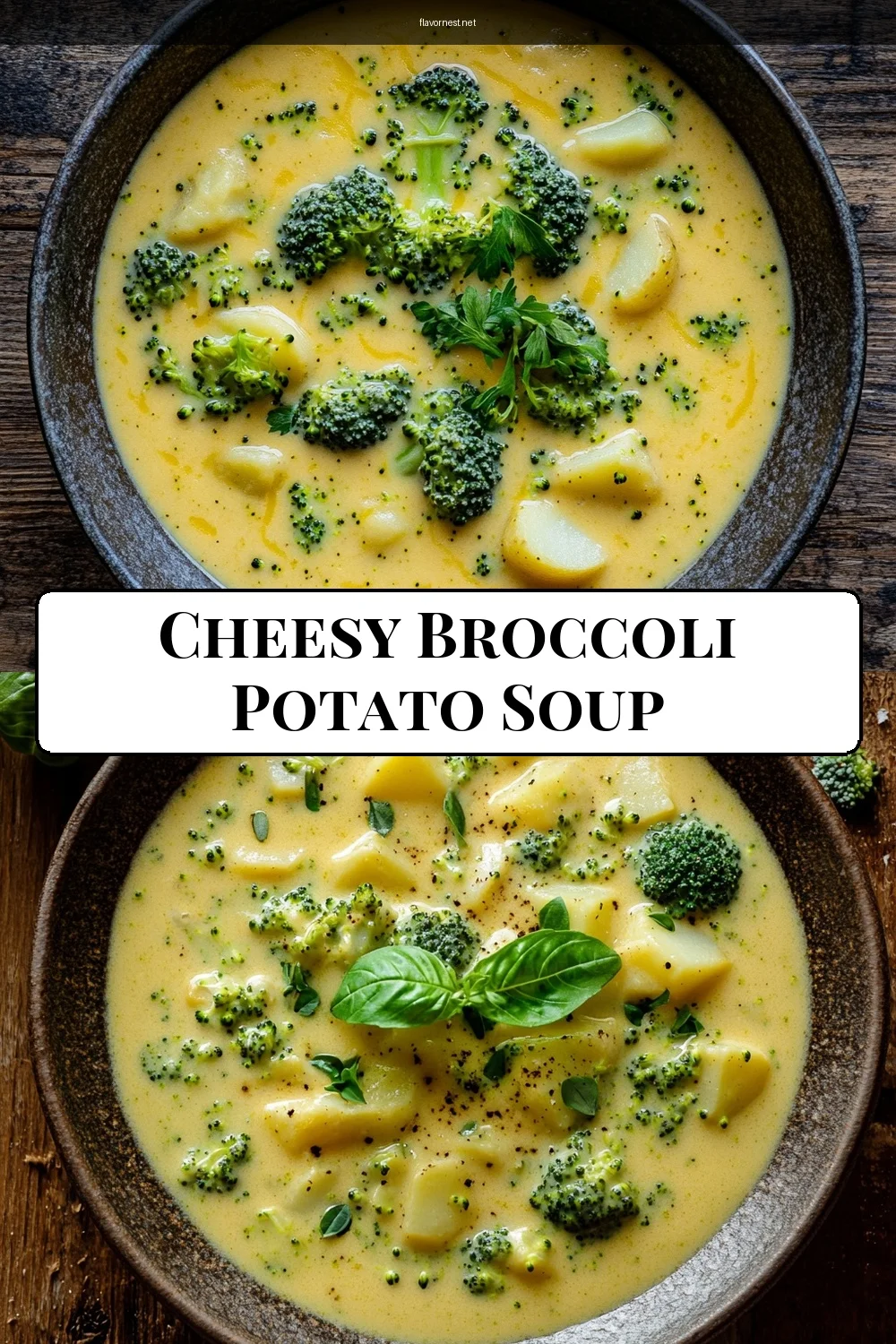 cheesy broccoli potato soup pin