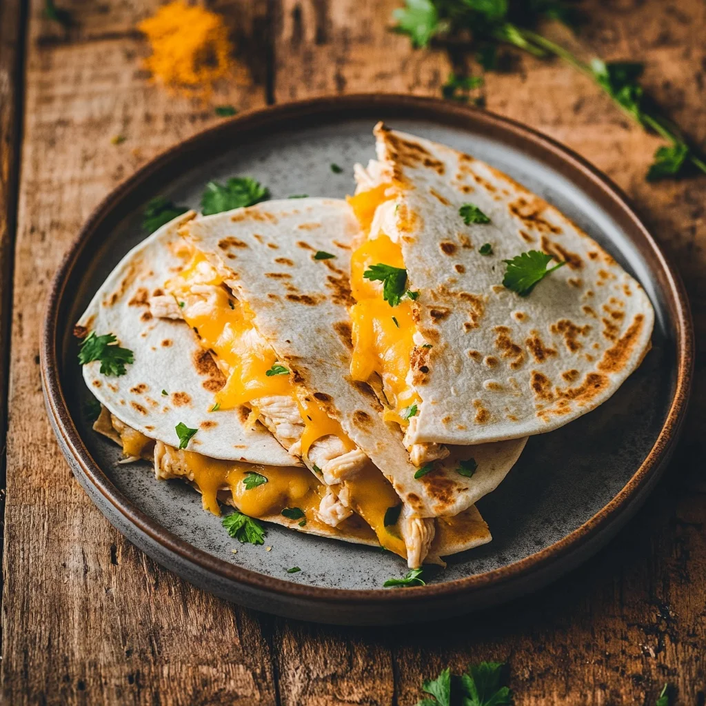 cheesy chicken quesadillas serving suggestion