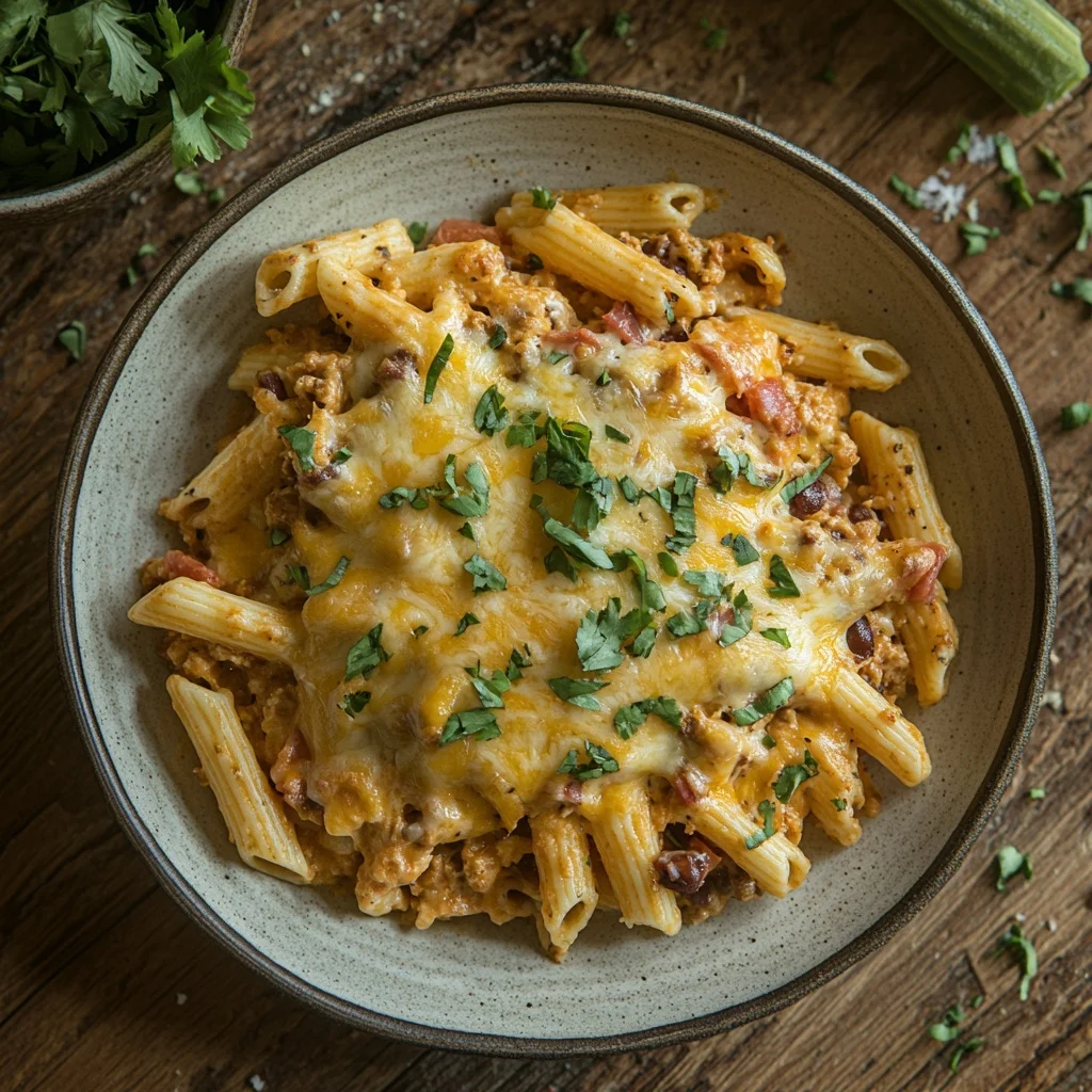 cheesy taco pasta bake ingredients
