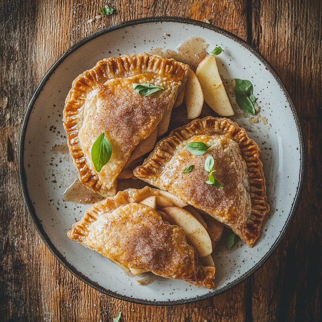 cinnamon sugar apple hand pies with flaky crust serving suggestion