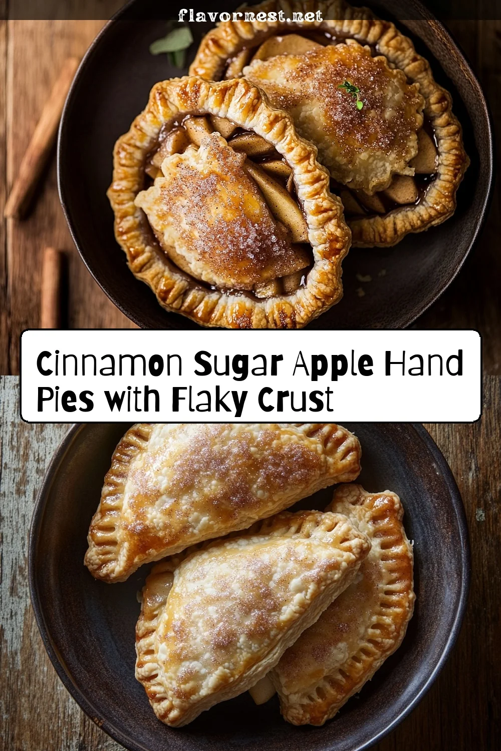 cinnamon sugar apple hand pies with flaky crust pin