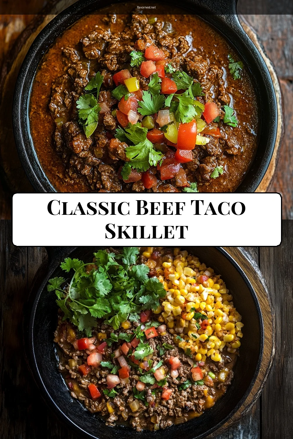 classic beef taco skillet pin