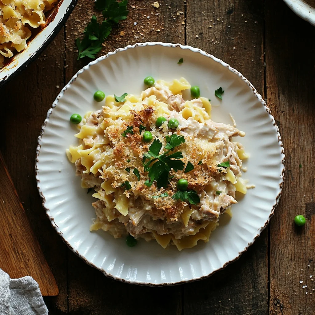 classic tuna noodle casserole serving suggestion