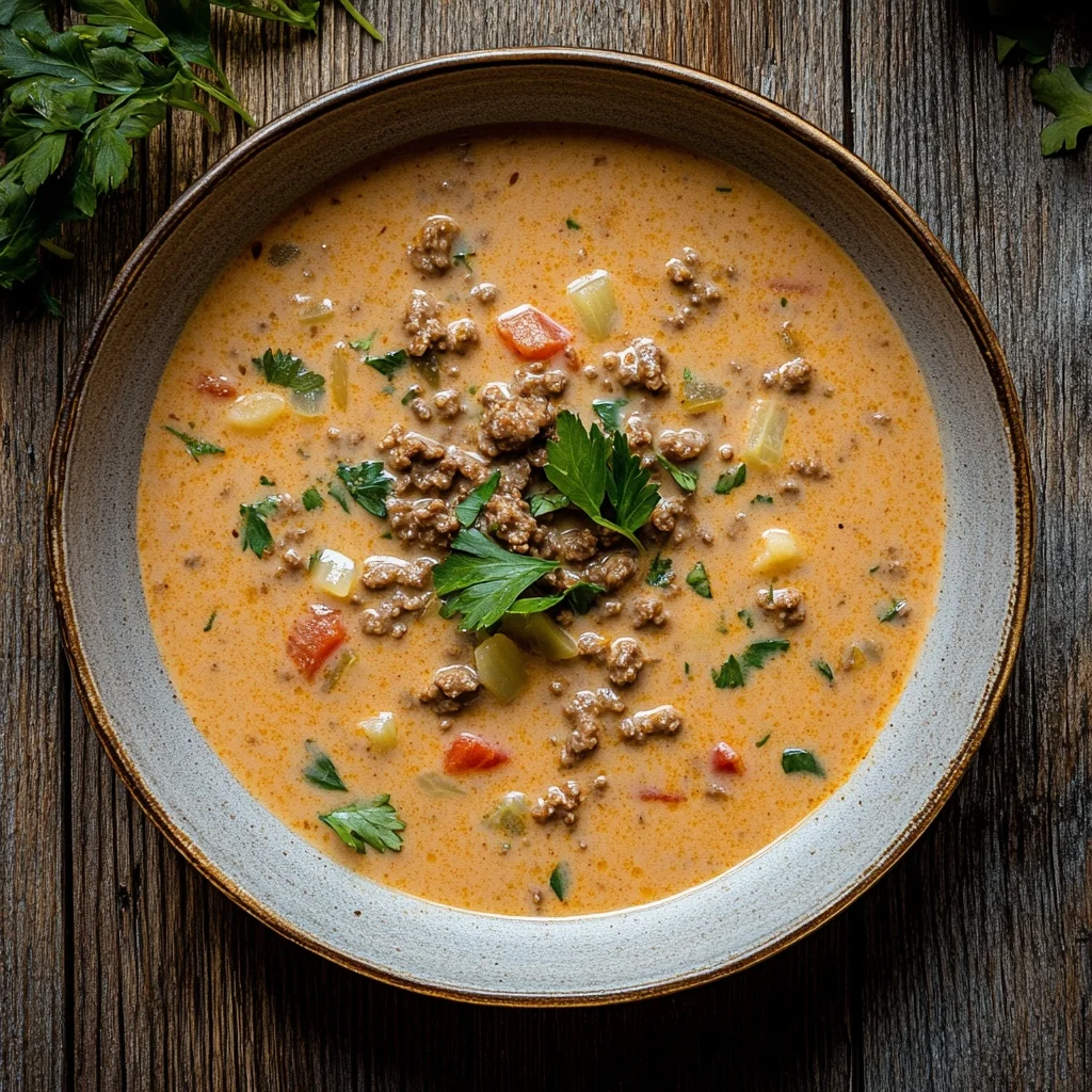 cozy creamy cowboy soup with ground beef