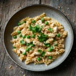 creamy 1-pot crack chicken pasta with peas
