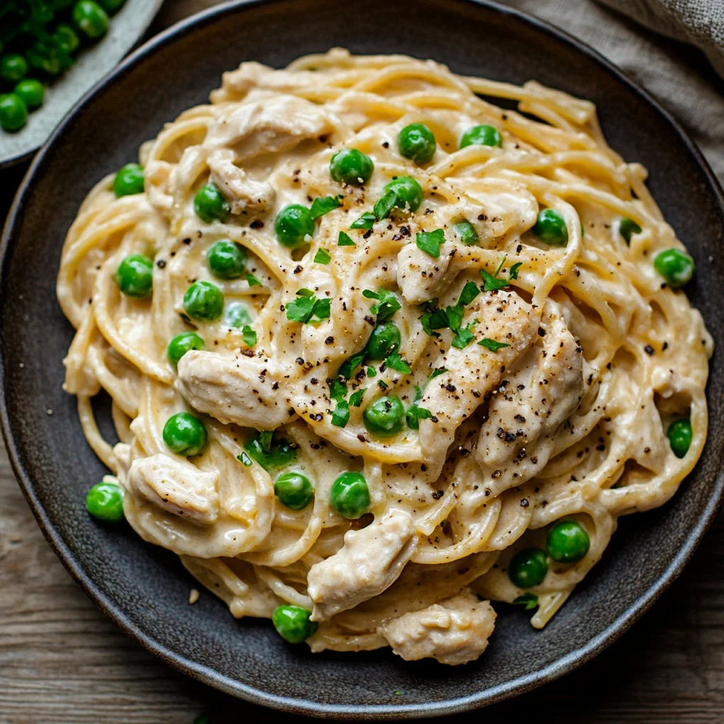 creamy 1-pot crack chicken pasta with peas ingredients