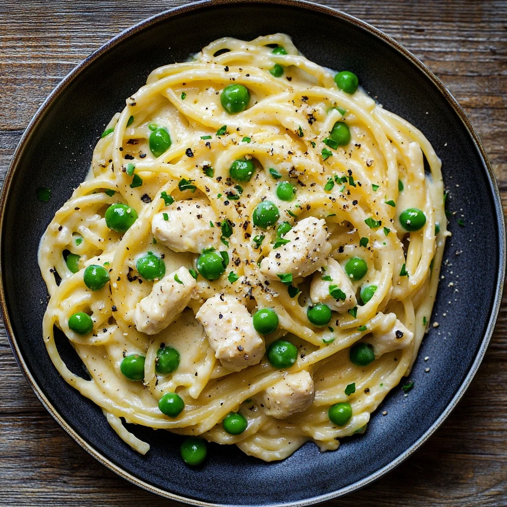 creamy 1-pot crack chicken pasta with peas serving suggestion