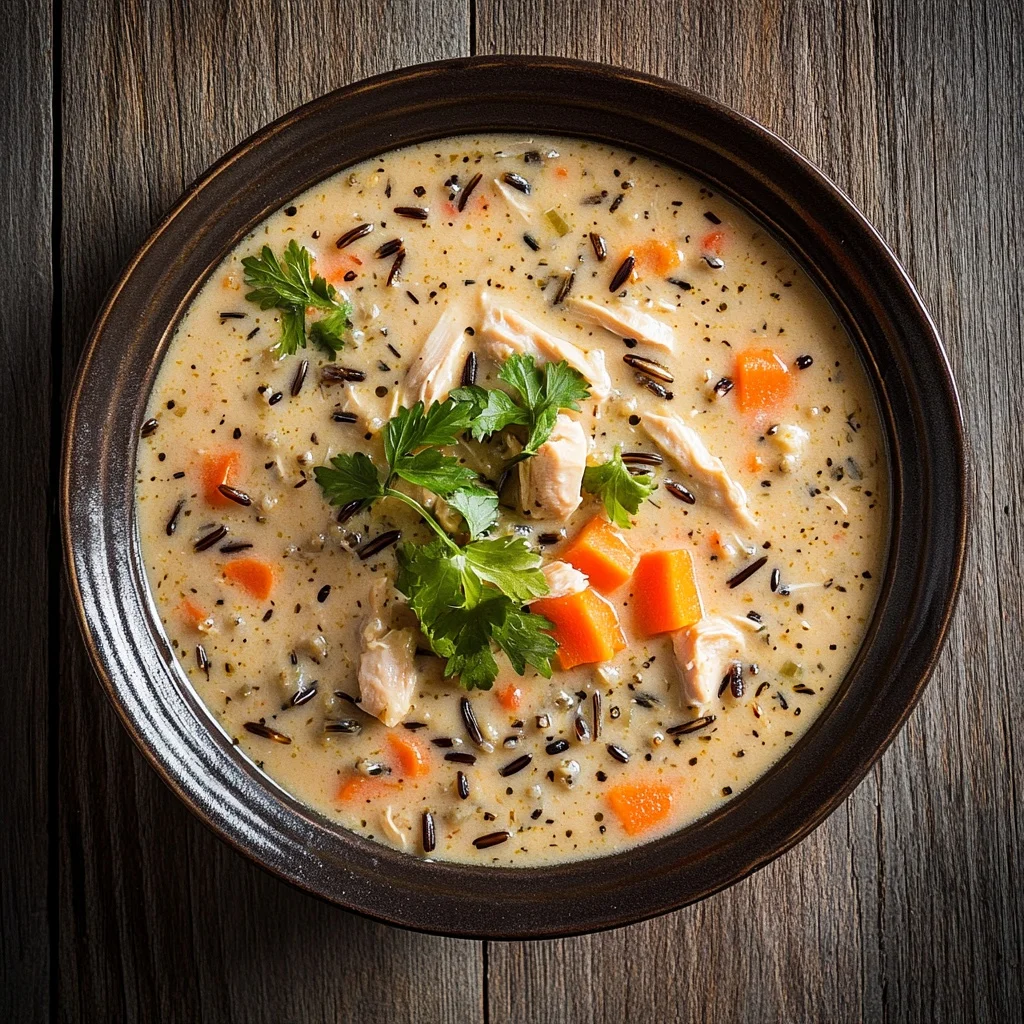 creamy chicken and wild rice soup serving suggestion