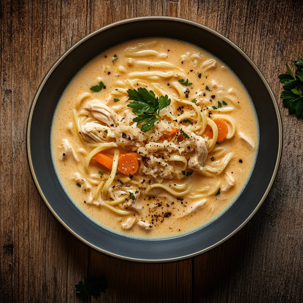 creamy crack chicken noodle soup