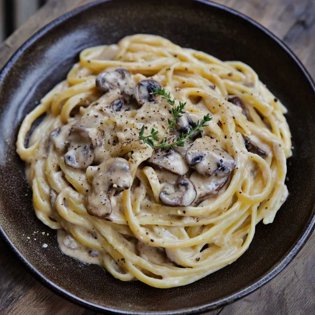 creamy mushroom pasta without cream serving suggestion