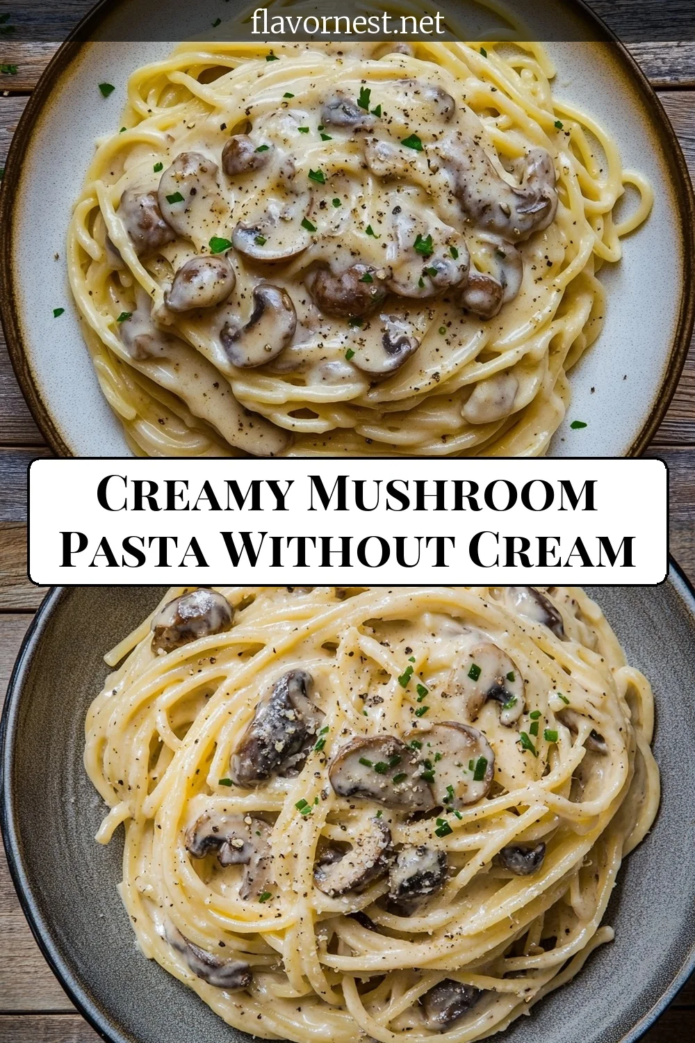 creamy mushroom pasta without cream pin