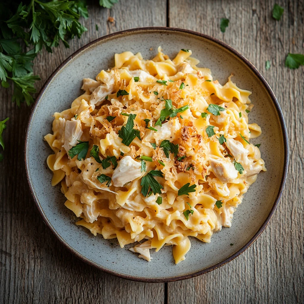 easy chicken and noodle casserole serving suggestion