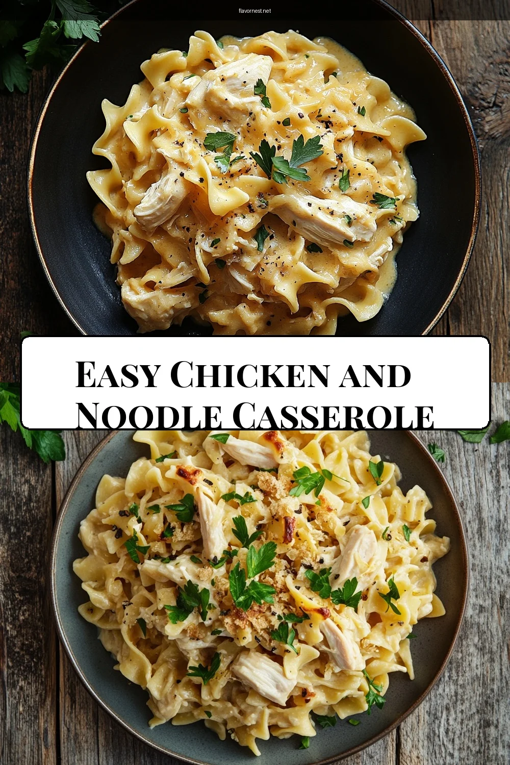 easy chicken and noodle casserole pin