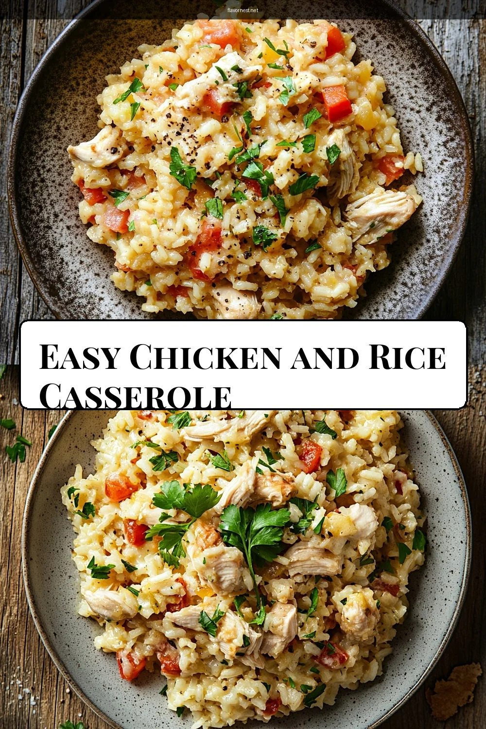 easy chicken and rice casserole pin