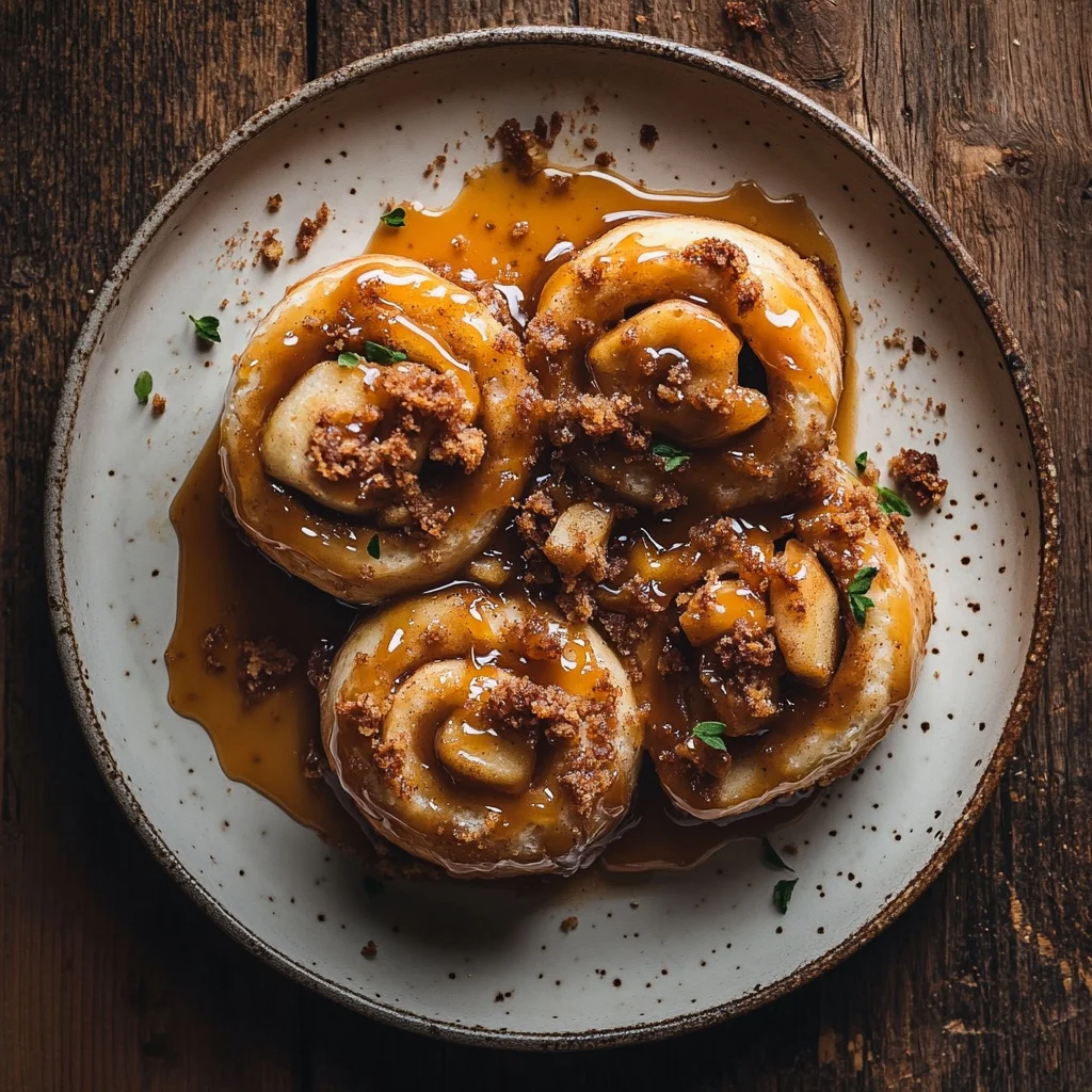 easy cinnamon roll apple bake with caramel drizzle ingredients