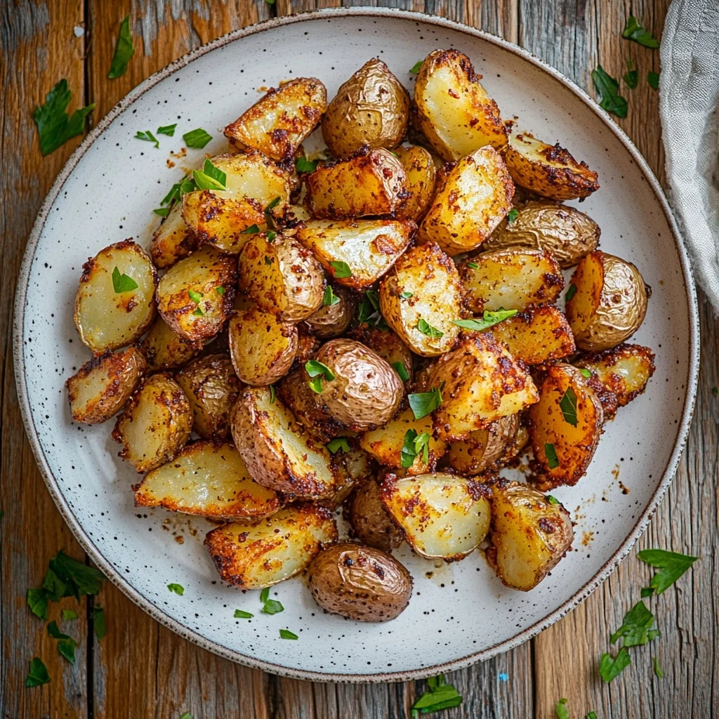 easy crispy air fryer potatoes serving suggestion