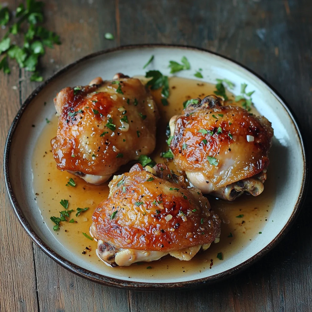 easy honey garlic chicken thighs (one pan dinner)