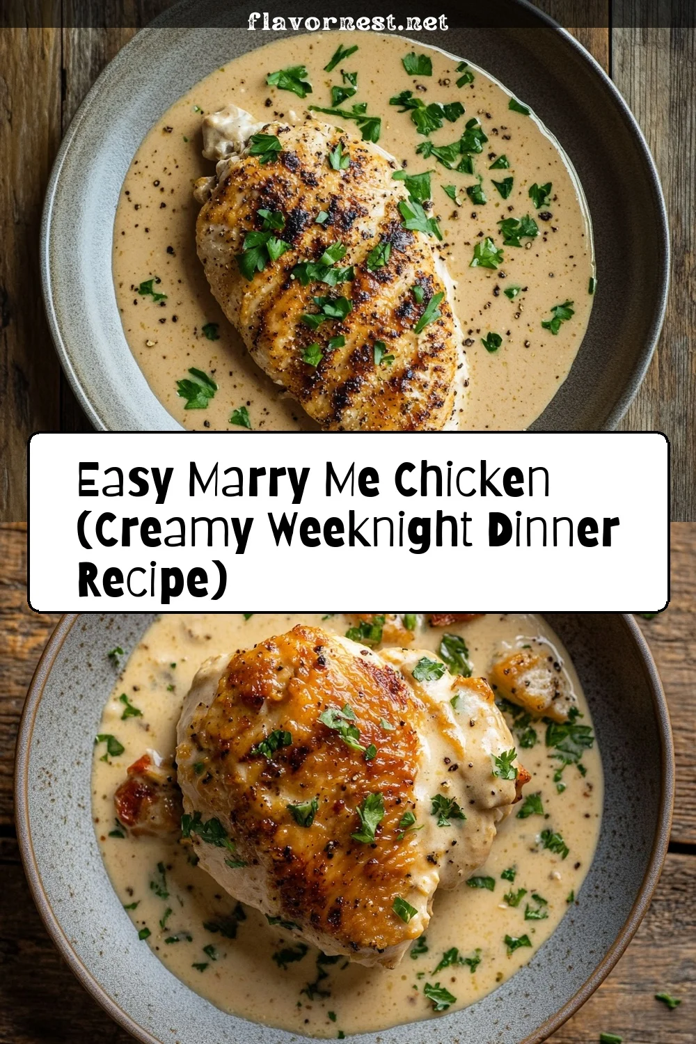 easy marry me chicken (creamy weeknight dinner recipe) pin