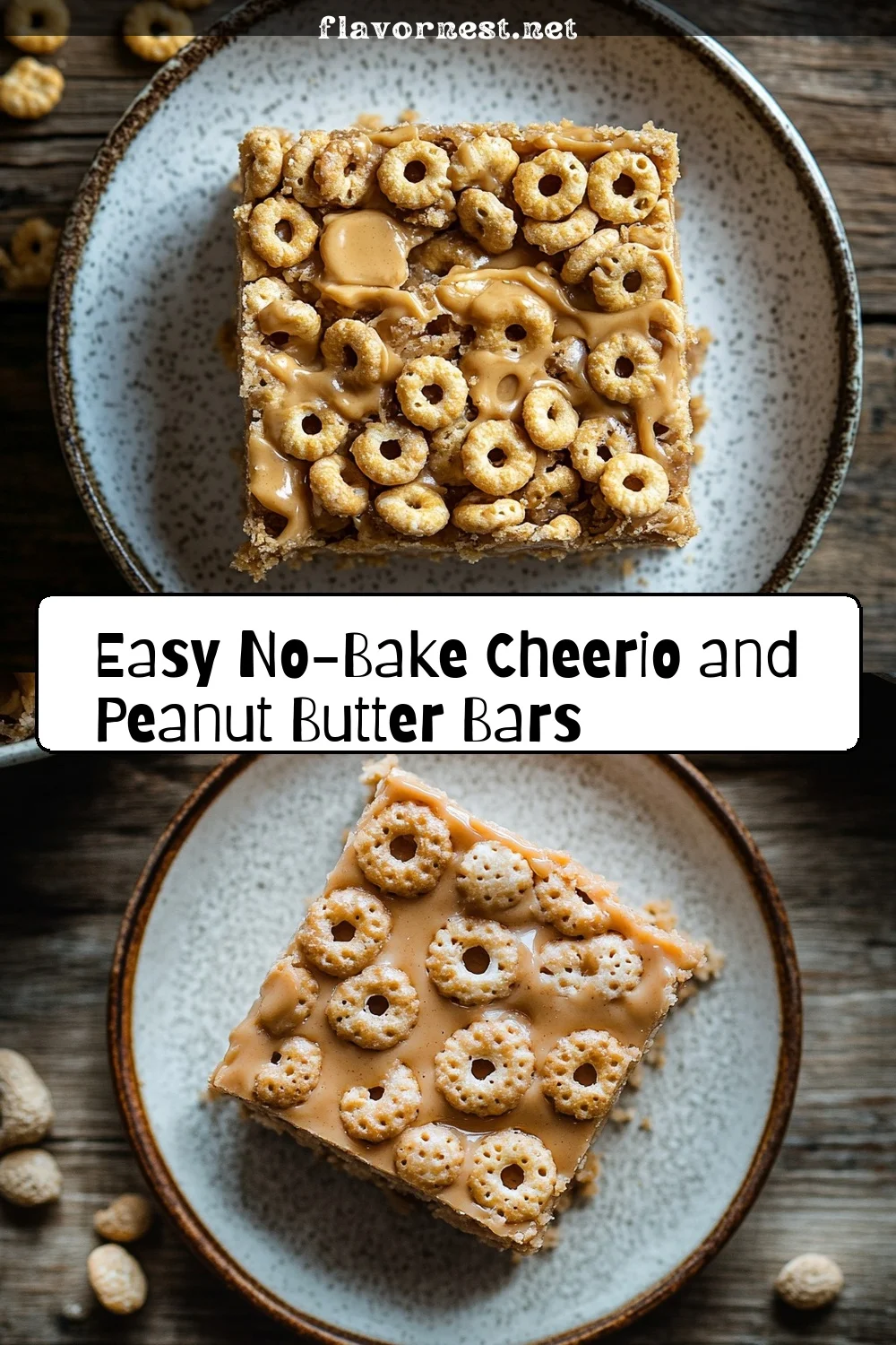 easy no-bake cheerio and peanut butter bars pin