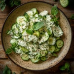 fresh creamy cucumber salad with high protein boost